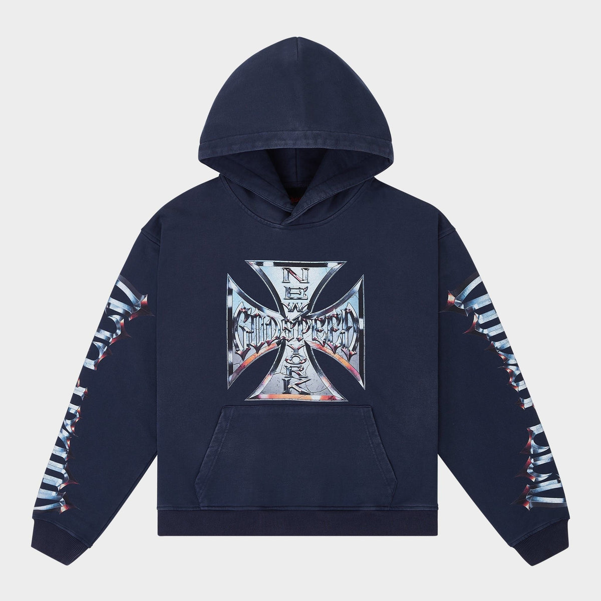Godspeed Chrome MOTTO Hoodie Navy Wash