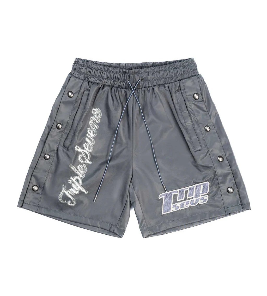 Triple Sevens Shorts Grey Nylon Button