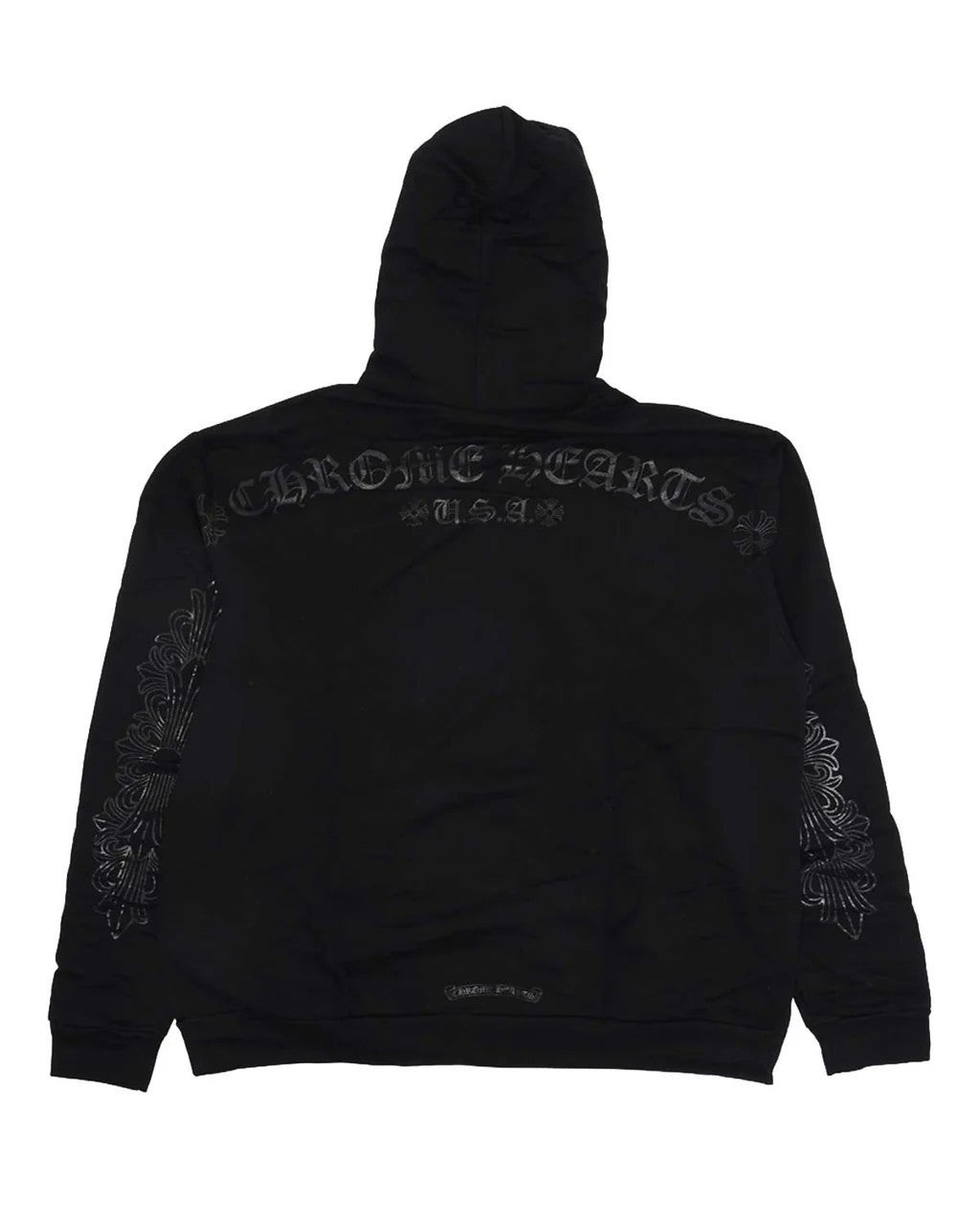 Chrome Hearts Hoodie Black Tonal Horseshoe Logo Pullover