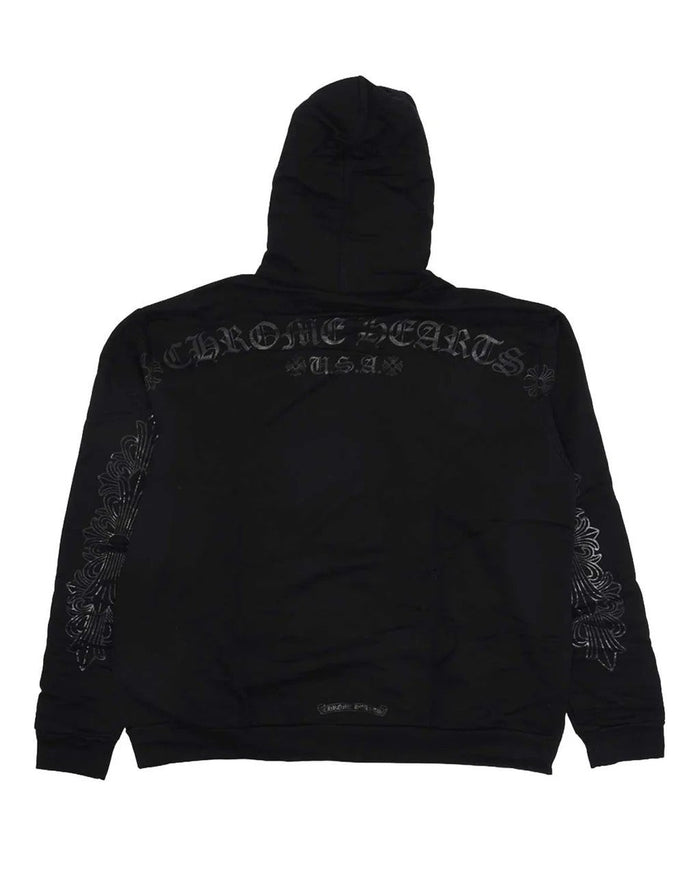 Chrome Hearts Hoodie Black Tonal Horseshoe Logo Pullover