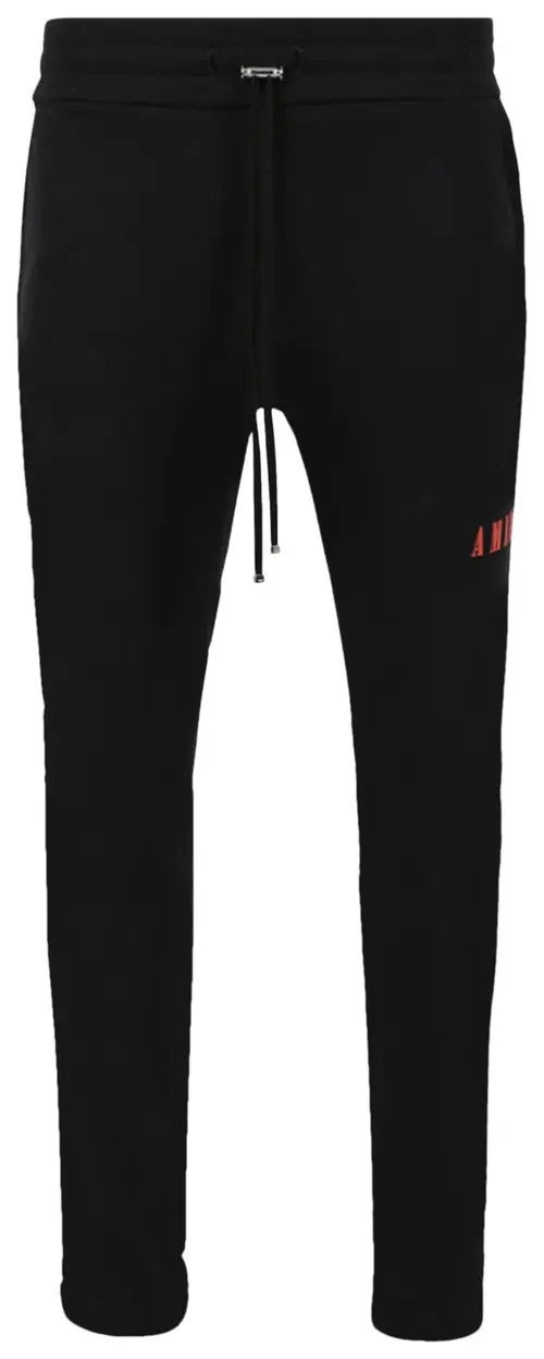 Amiri Sweatpants Black Red Core Logo
