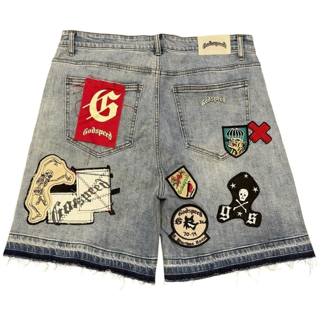 Godspeed Denim Shorts Patchwork