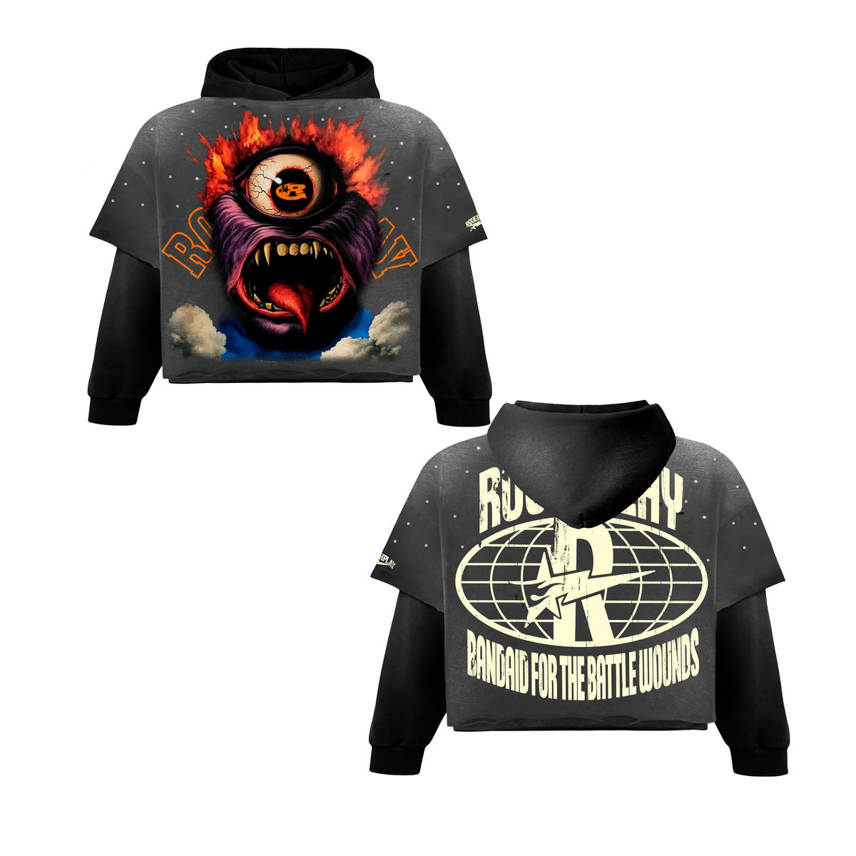 Roughplay Monster Orange T-Shirt Hoodie