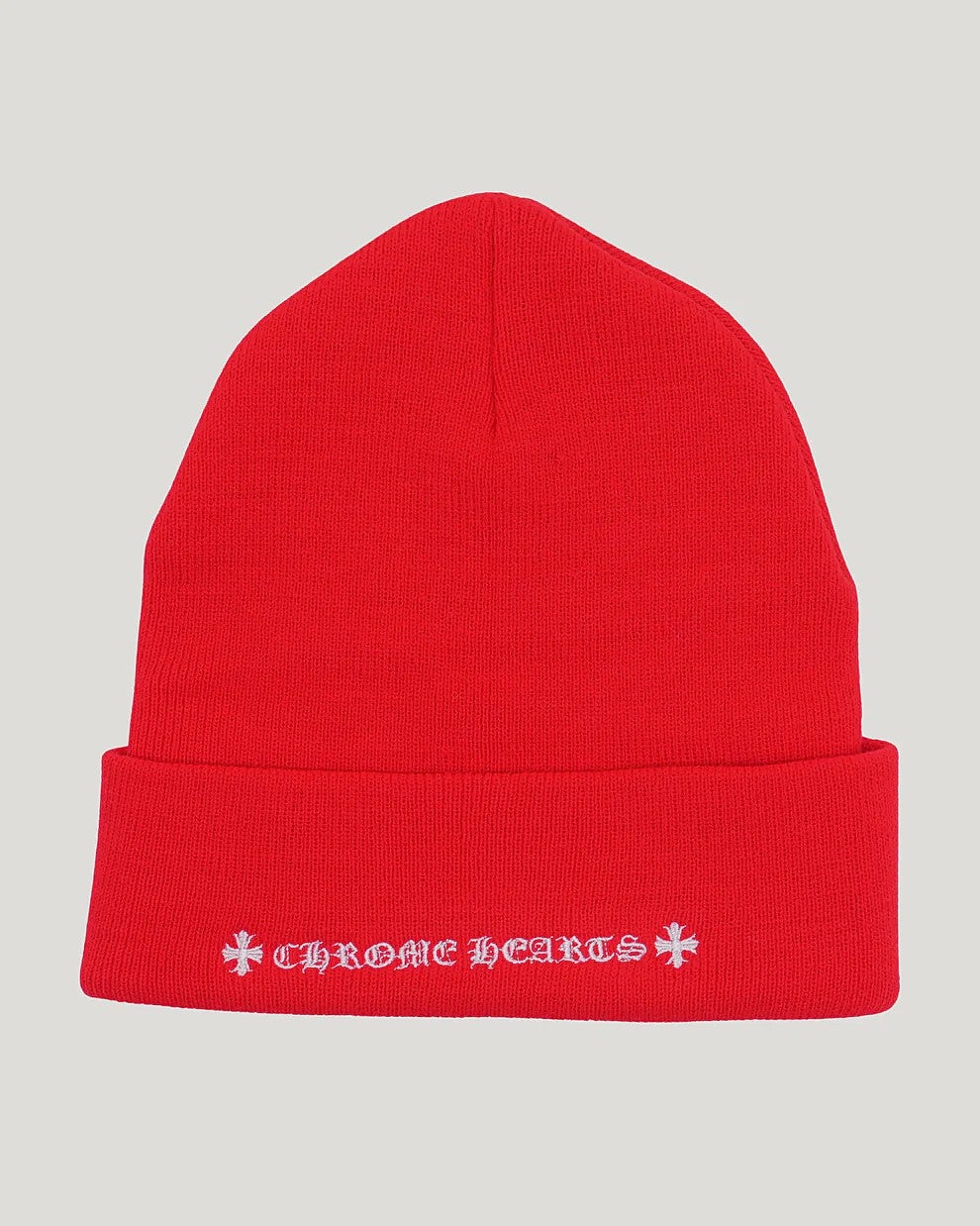 Chrome Hearts Beanie Embroidered CH Logo Red