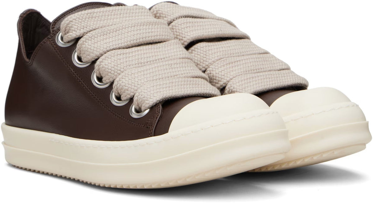 Rick Owens Low Mainline Jumbo Lace Sneakers Brown Milk