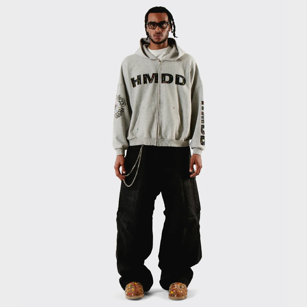 HMDD Hoodie Grey Chimstone Zip Up