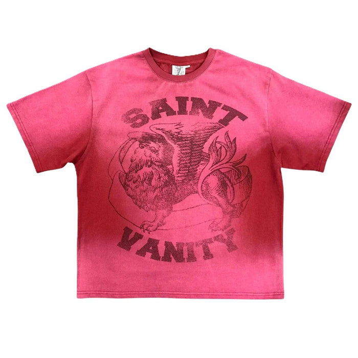 Saint Vanity Tee Griffin Red Washed