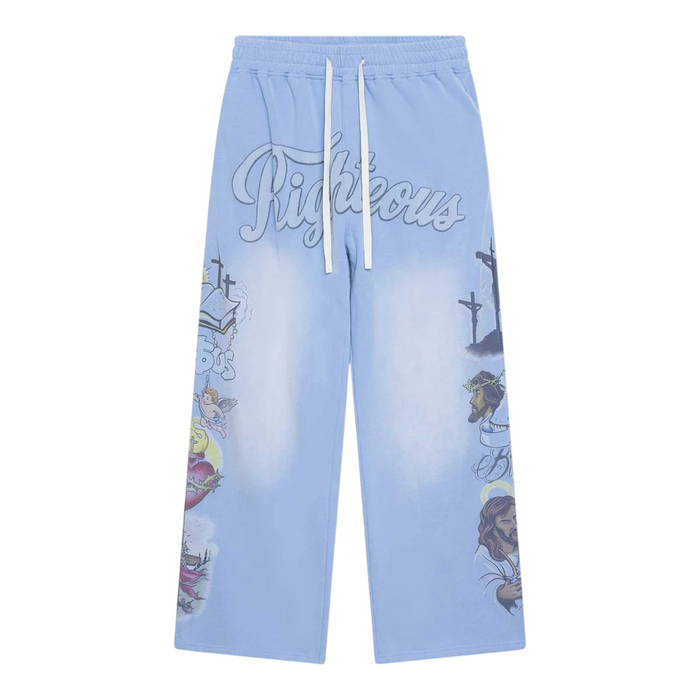 Righteous "Jesus" Blue Sweatpants
