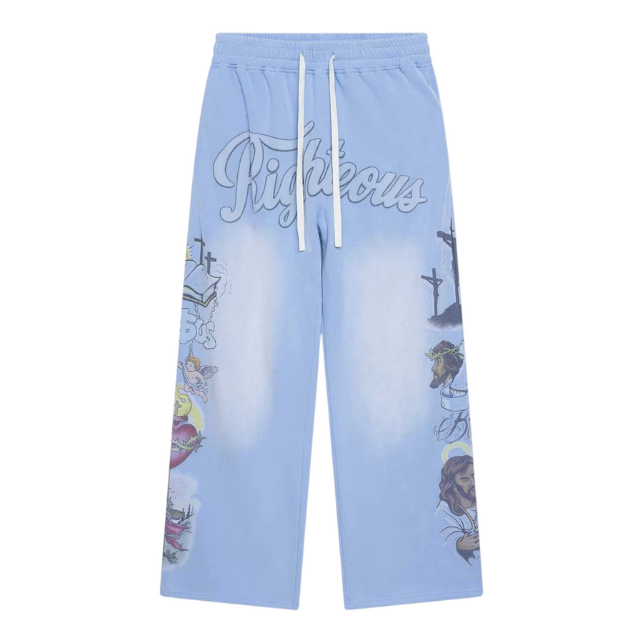 Righteous "Jesus" Blue Sweatpants