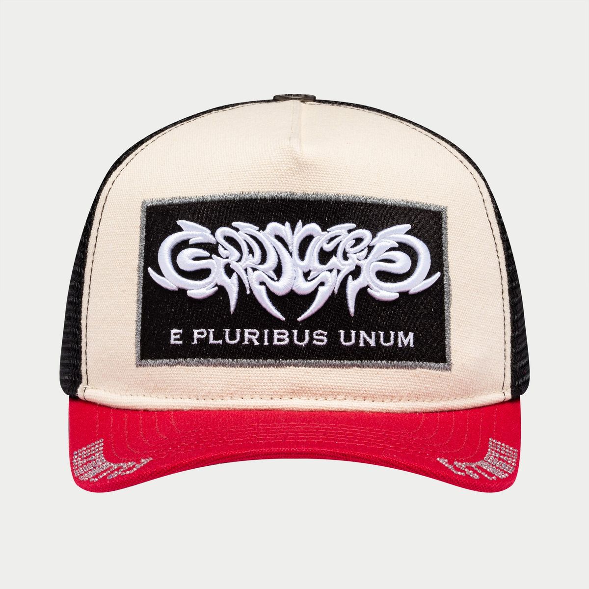 Godspeed Hat White Red GS E Pluribus Trucker