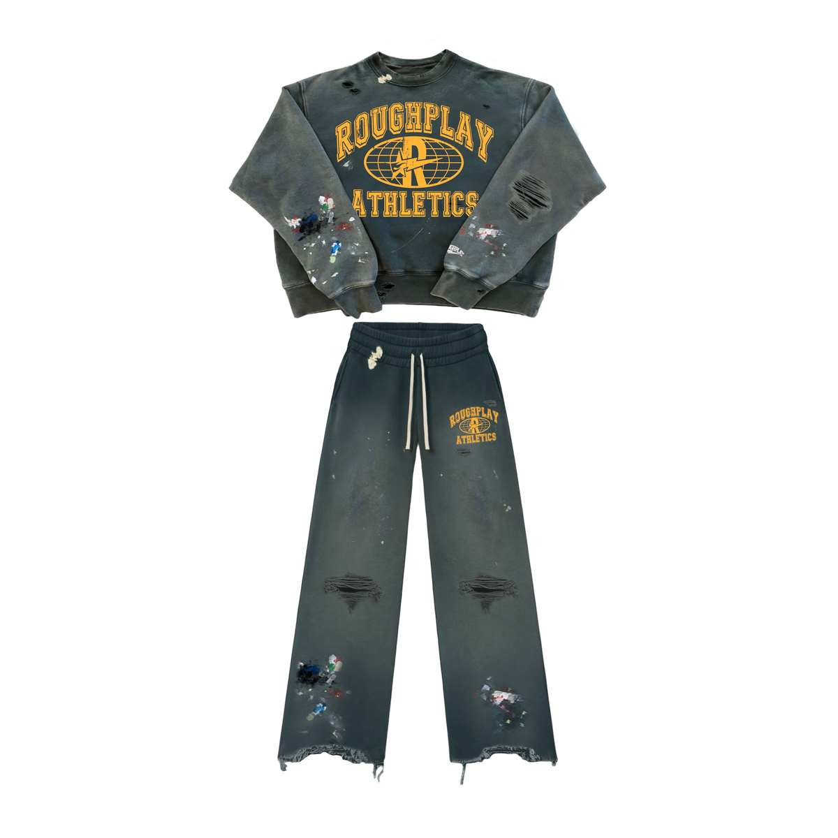 Roughplay Crewneck Set Green Yellow