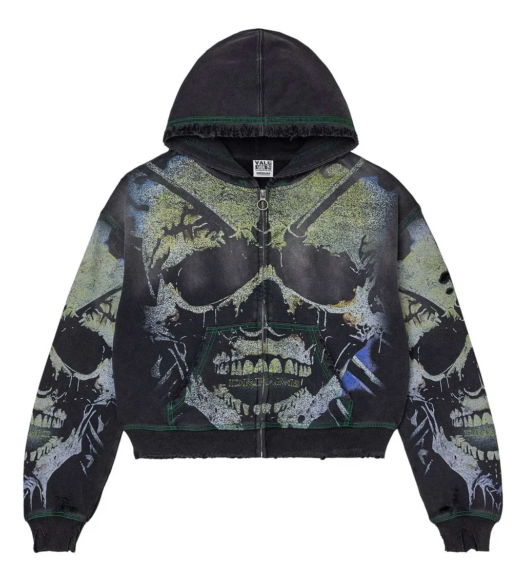 Vale Forever Hoodie Black Green Grave Digger Zip Up