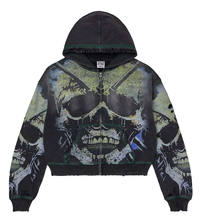 Vale Forever Hoodie Black Green Grave Digger Zip Up
