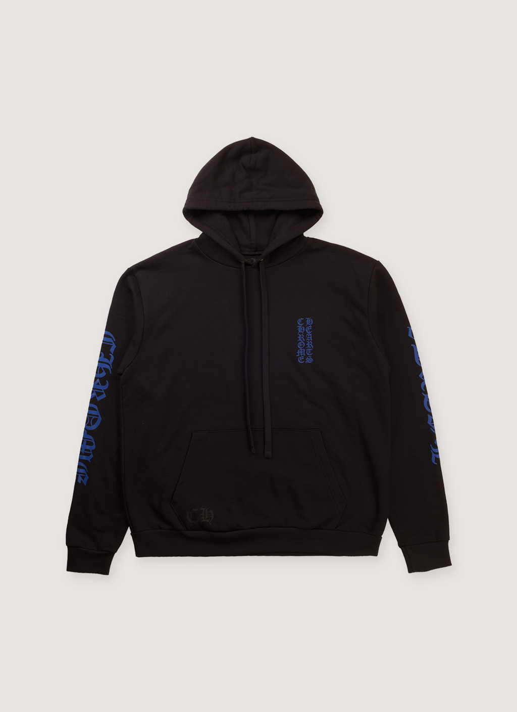 Chrome Hearts Hoodie Vertical Logo Black Blue