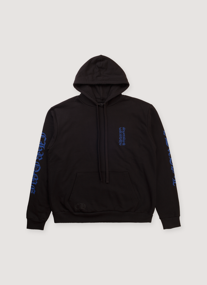 Chrome Hearts Hoodie Vertical Logo Black Blue