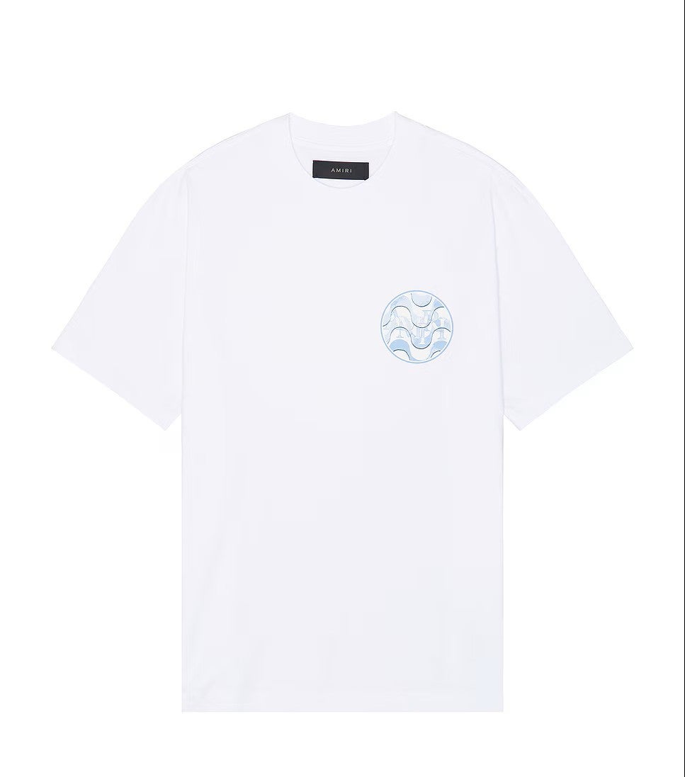 Amiri Tee Staggered Wave White