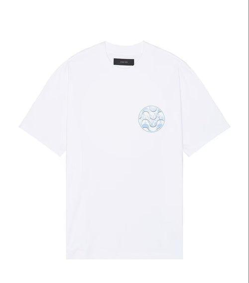 Amiri Tee Staggered Wave White