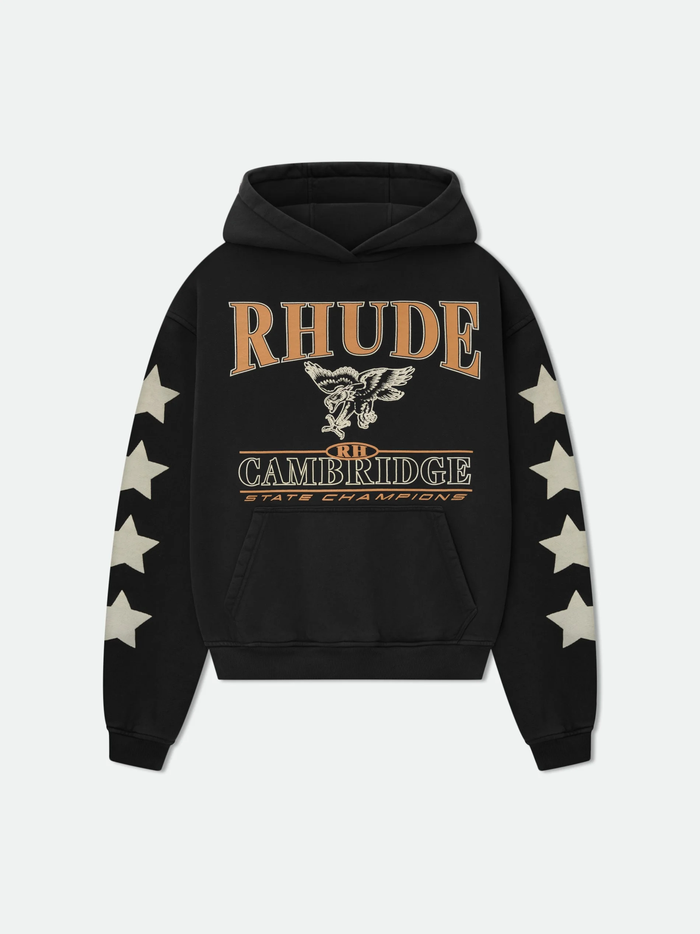 Rhude Hoodie Black Cambridge State Champs