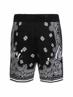 Amiri Cotton Shorts Black Bandana White