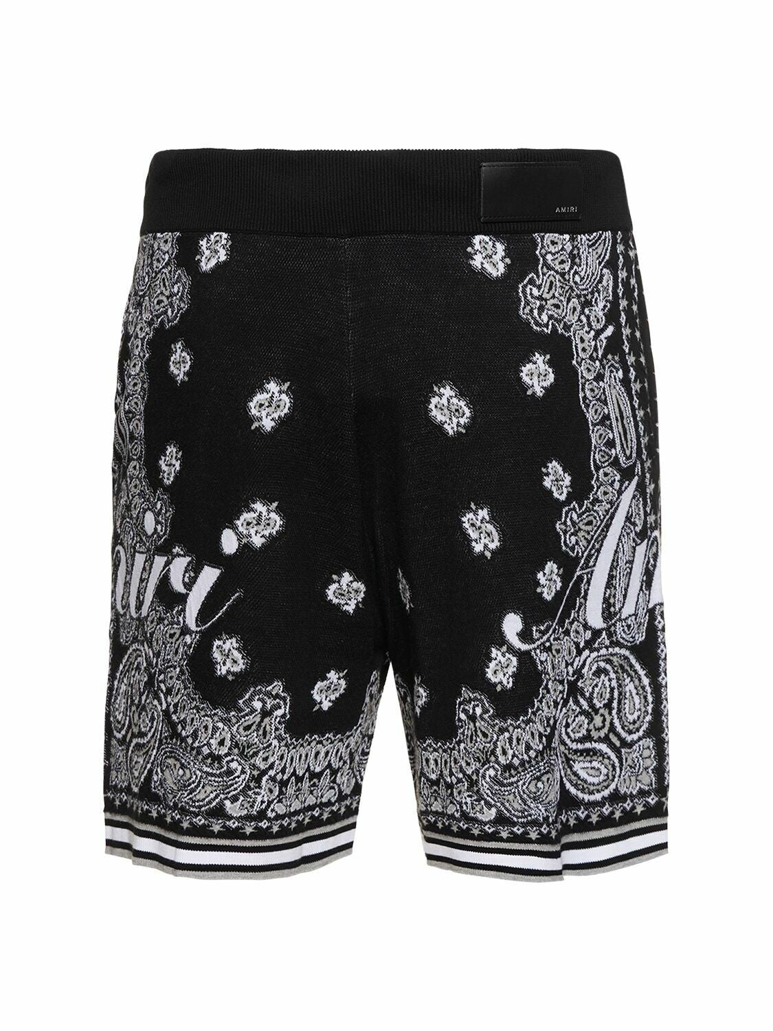 Amiri Cotton Shorts Black Bandana White
