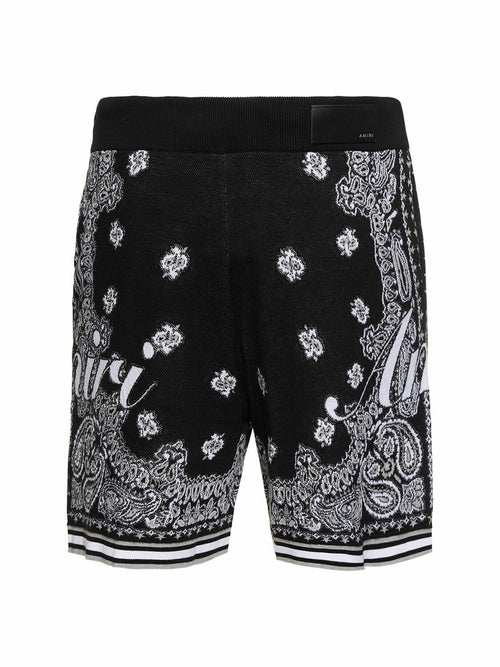 Amiri Cotton Shorts Black Bandana White