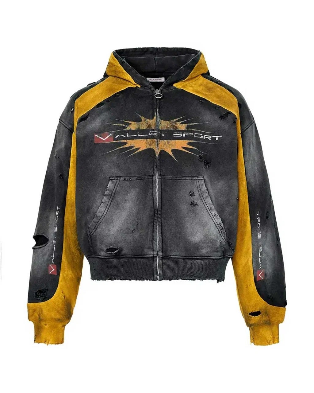 Vale Forever Hoodie Khalifa Zip Up Black Yellow