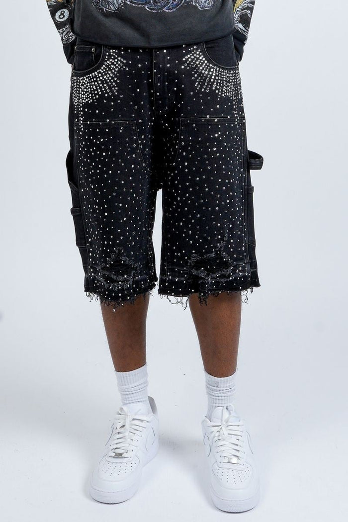 Paper Monet Shorts Black CRYSTALIZED