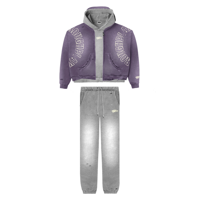 Roughplay Sweatsuit Double Hood Grey Pink