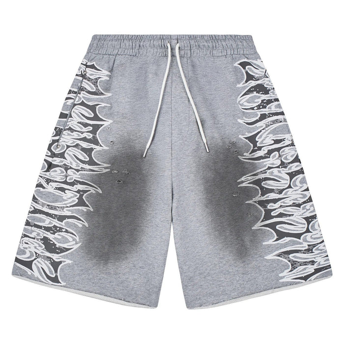 Lost Shdws Sweat Shorts Grey Graphic