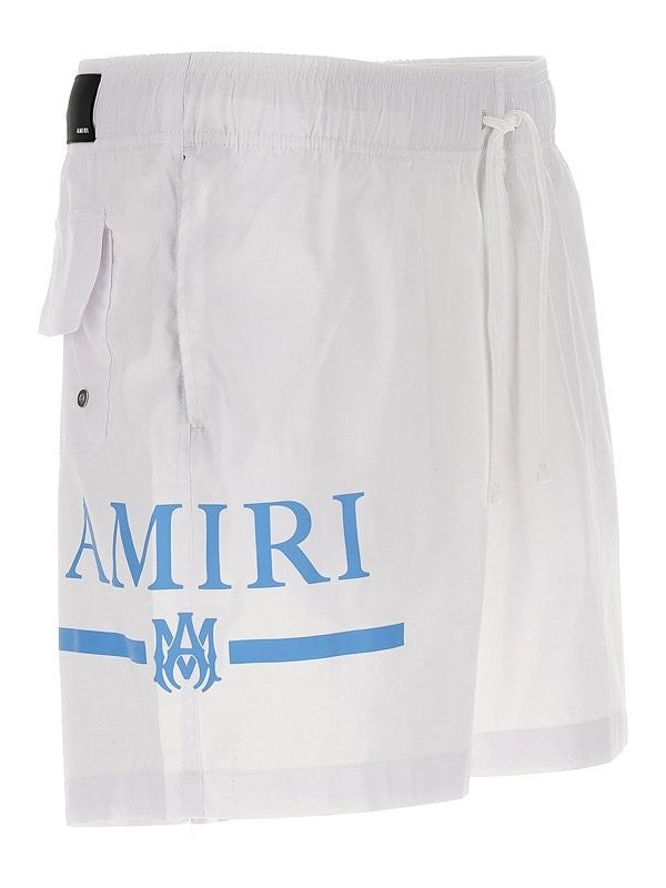 Amiri Swim Shorts Ma Bar White Blue