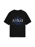 Amiri Tee GLITTER POISON LOGO SKATER Black Blue