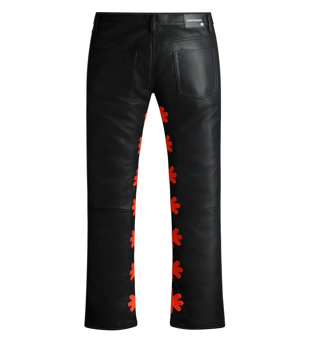 Lost Shdws Leather Pant Black Red