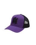 Amiri Hat Purple Black MA Logo Trucker