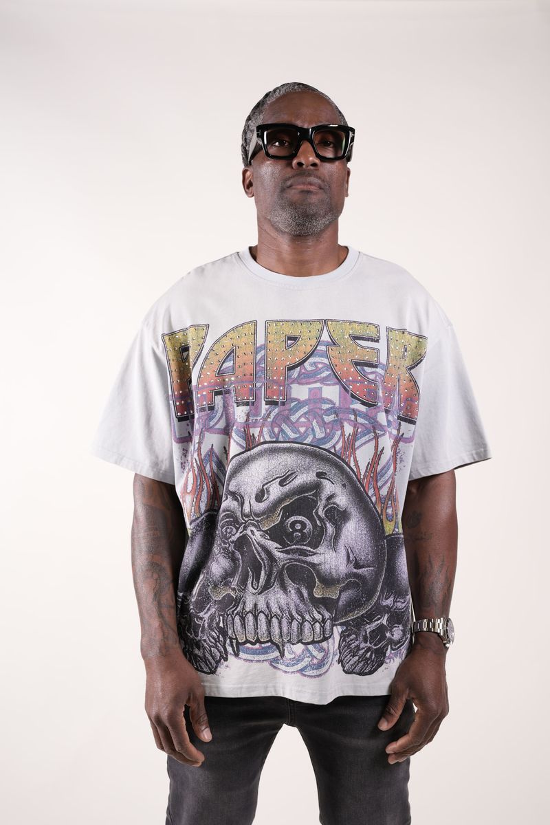 Paper Money Tee Blue EIGHTBALL Rhinestone