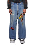 Better With Age Denim Sham Hand Beaded Double Wide