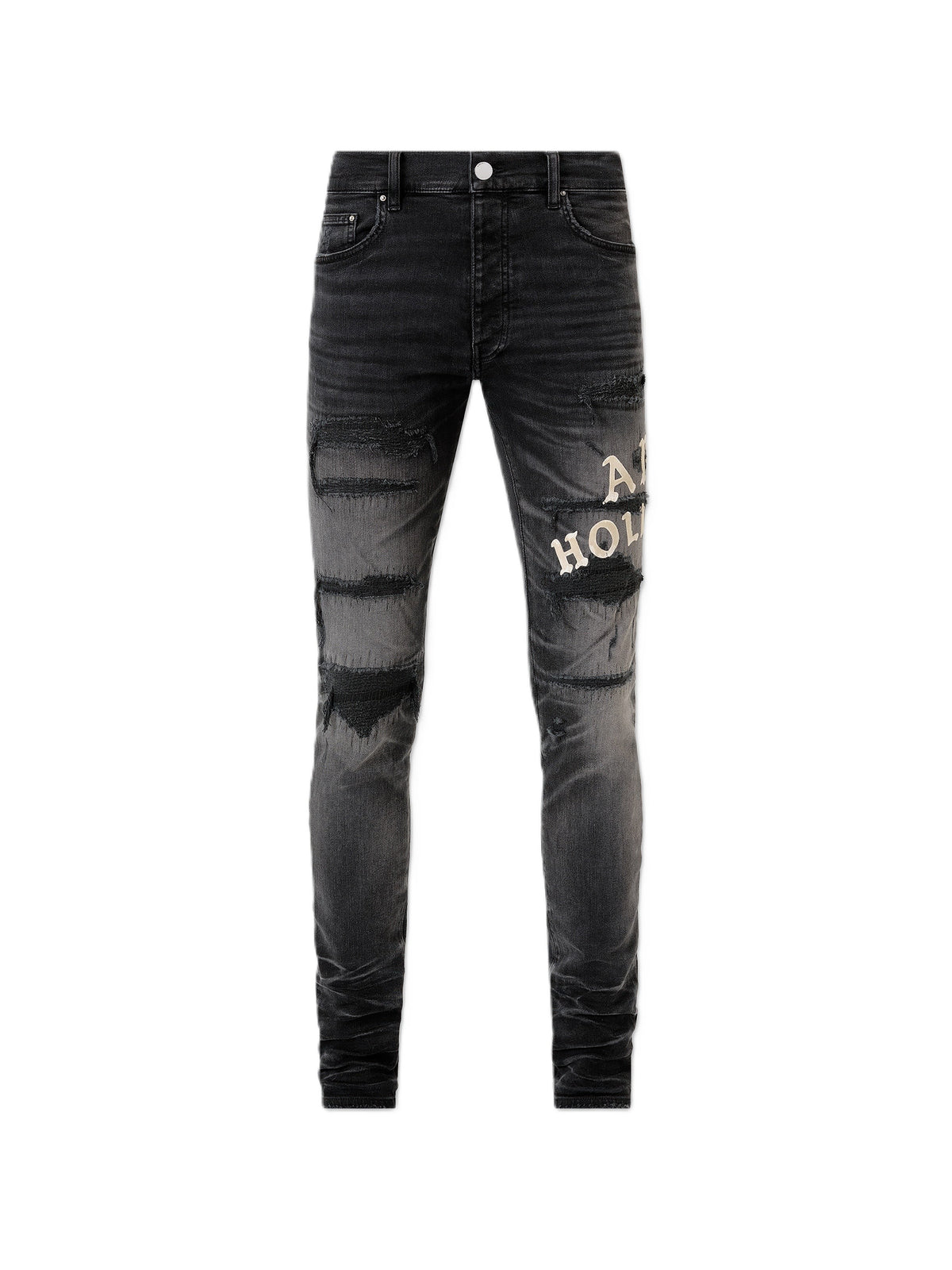 AMIRI Jeans Faded Black HOLLYWOOD REPAIRED