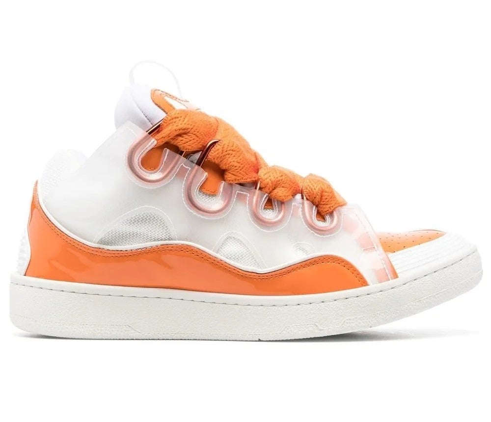 Lanvin Curb Sneakers Multi Panel Orange