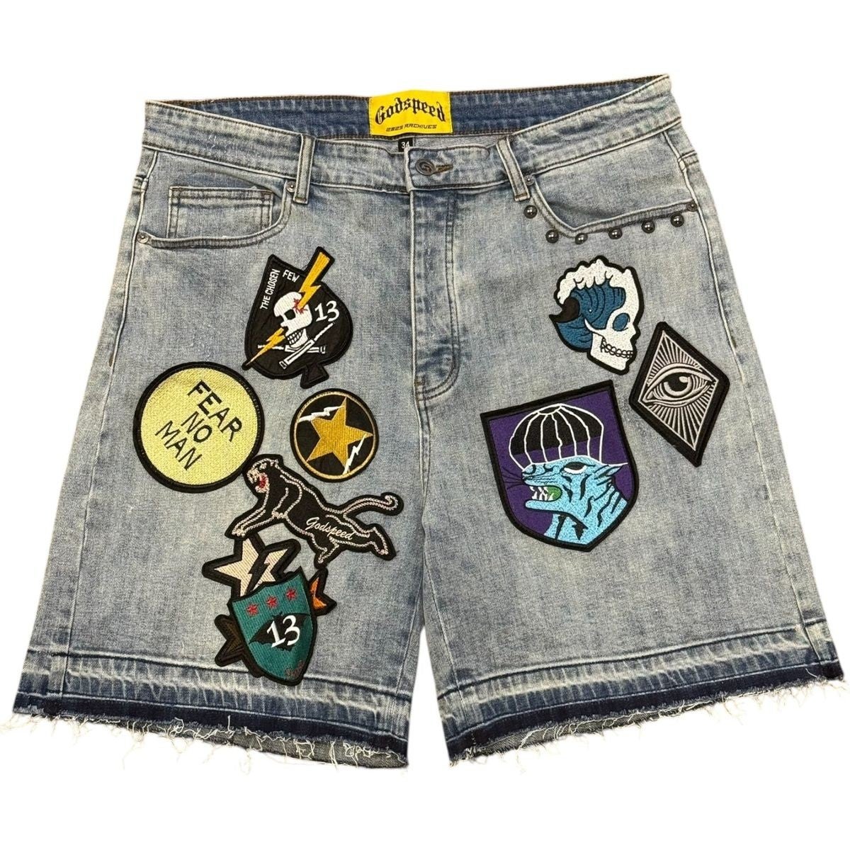 Godspeed Denim Shorts Patchwork