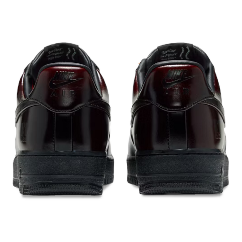 FLEX SHOP Nike Air Force 1 Family Reunion Air Soul sneakers in dark burgundy and black with a glossy finish