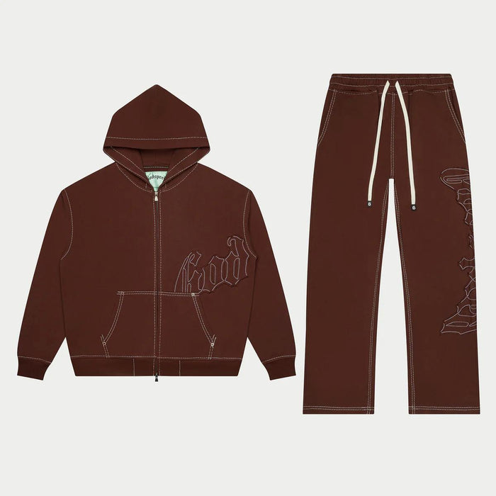 Godspeed OG Logo Sweatsuit Stitched Brown