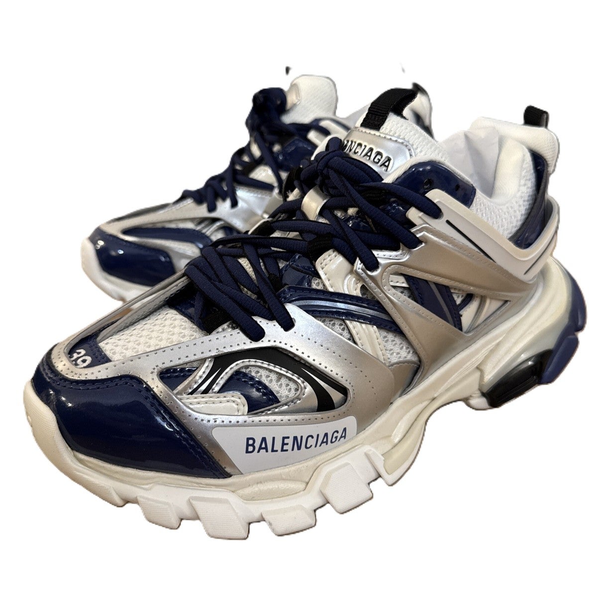 Balenciaga Track Sneakers Navy Metallic
