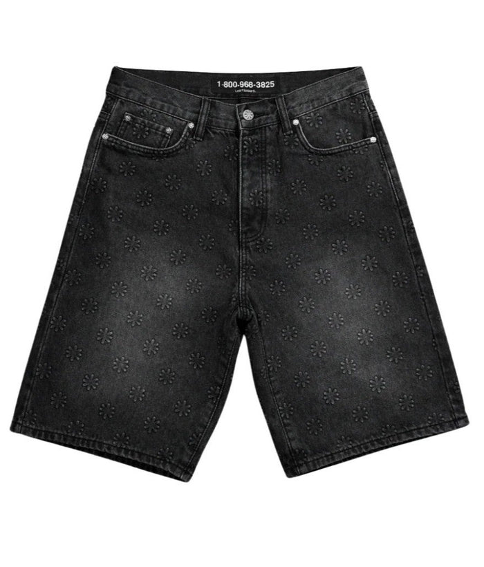 Lost Shdws Shorts Denim Embossed Washed Black