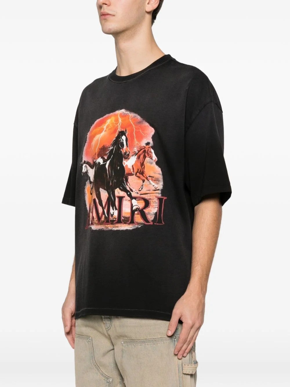 Amiri Tee Plains Oversized Black