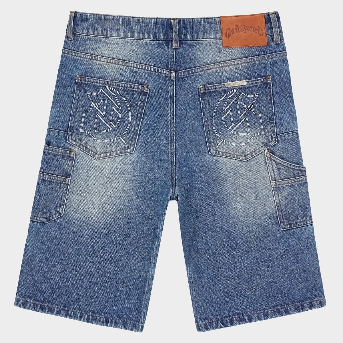 Godspeed Blue Denim Shorts Twin Panel