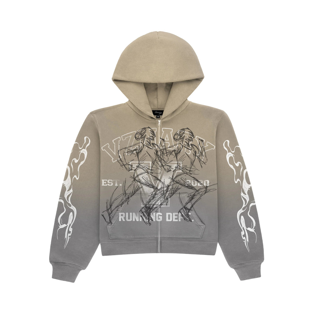 Visionary Club Hoodie Grey OVERSIZED ZIP UP