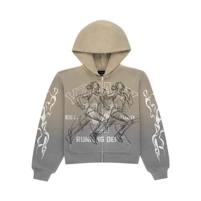 Visionary Club Hoodie Grey OVERSIZED ZIP UP