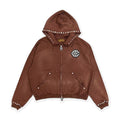 Birth Of Royal Child Hoodie Brown Studded Boxy