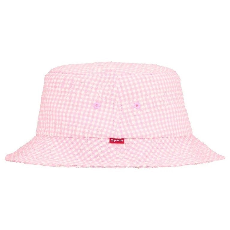 Supreme Hat Monogram Gingham Crusher Pink
