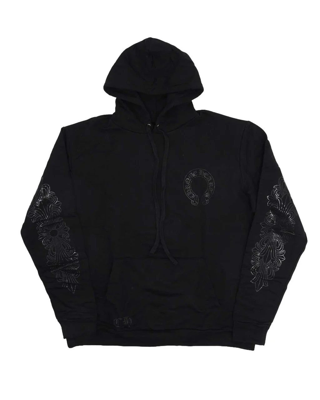 Chrome Hearts Hoodie Black Tonal Horseshoe Logo Pullover