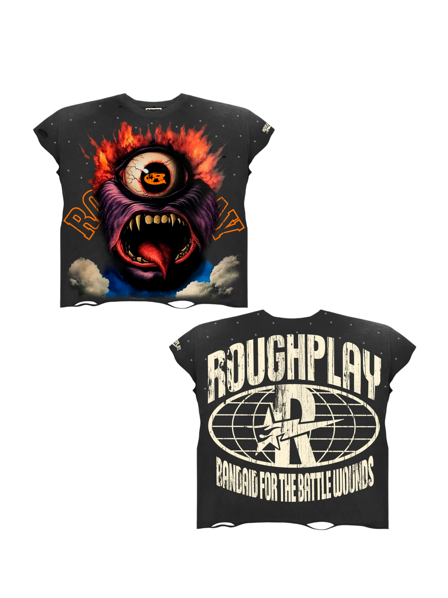 Roughplay Tee Monster Grey Orange Sleeveless